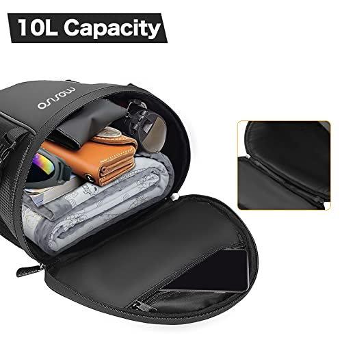 MOSISO Motorcycle Tail Bag Waterproof Polyester Storage Saddle Bag,Black - color: Black