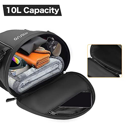 MOSISO Motorcycle Tail Bag Waterproof Polyester Storage Saddle Bag,Black - color: Black
