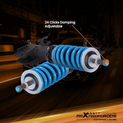 maXpeedingrods Coilover for Pontiac GTO 2004-2006, for Holden Monaro 2002-2006, 24 Levels Damper Adjustable Coilovers Suspension Kit Strut, Height Adjustable T6 Upgraded Lowering Kits Blue