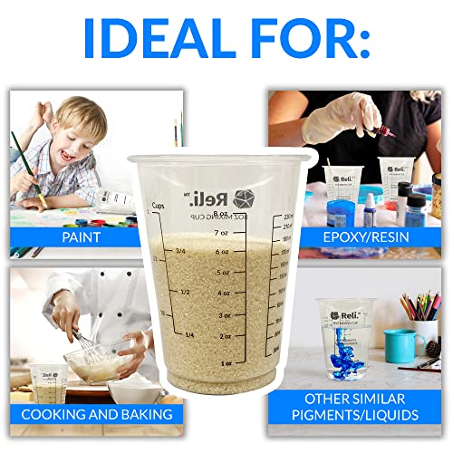 Reli. 8 oz Paint Mixing Cup (20 Pcs) | Resin Mixing Cups