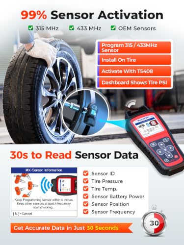 Autel MaxiTPMS TS408 TPMS Programming Tool, Relearn Activate All Sensors