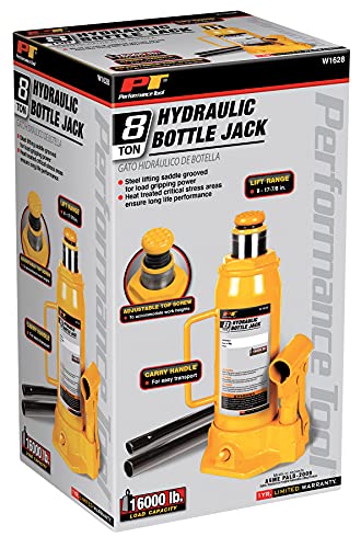 Performance Tool W1628 8 Ton Hydraulic Bottle Jack - size: 8-Ton - Standard