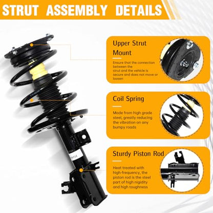 Front Struts Assembly w/Coil Spring 172392 172393, Set of 2