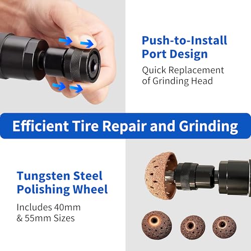 Air Tire Repair Polish Patch Kits-2500 RPM Low Speed Air Tire Buffer