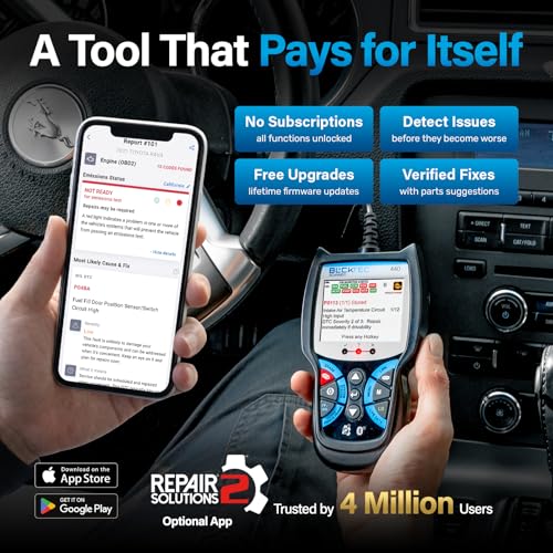 BLCKTEC 440 Bluetooth OBD2 Scanner Diagnostic Tool - Car Code Reader and Scanner for Car - Comes with Live Data - Battery/Charging System Test - Works for All OBD Compliant Cars 1996 & Newer