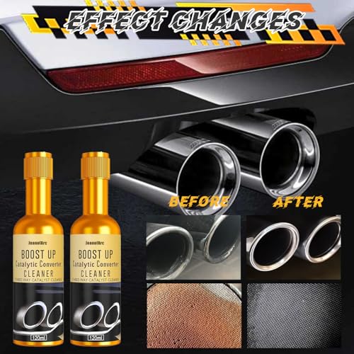 Catalytic Converter Cleaner - 2Pcs Fuel System Treatment to Pass Emissions Test, Restore Engine Performance & Remove Carbon Deposits for Gas/Diesel Cars