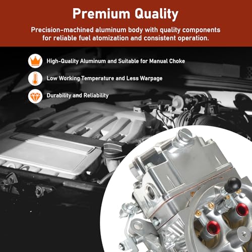 BR-67201 850CFM 4-Barrel Carburetor - 4150 Double Pumper Mechanical Secondary for Holley Quick Fuel Brawler Race Series - Square Bore No Choke Dual Inlet Performance Carb