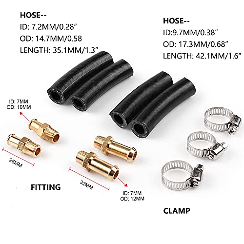 1-5 PSI Fuel Pressure Regulator Adjustable Manual Universal for Carburetor Carb Zinc Alloy FPR with 8MM 10MM (5/16" 3/8") Hose Fittings
