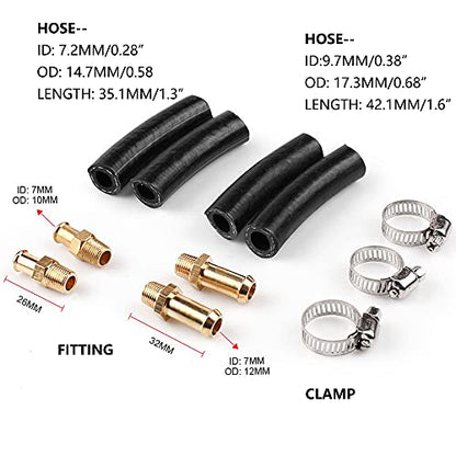 1-5 PSI Fuel Pressure Regulator Adjustable Manual Universal for Carburetor Carb Zinc Alloy FPR with 8MM 10MM (5/16" 3/8") Hose Fittings