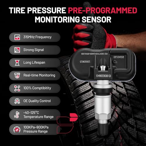 BDFHYK 4PCS 315MHz TPMS Sensor Compatible with Chevy GMC Buick, Compatible with Cadillac Pontiac SAAB, Tire Pressure Monitoring System (TPMS) Sensors Replace# 13598771 23445327 22854866 20923680 - style: 159210131