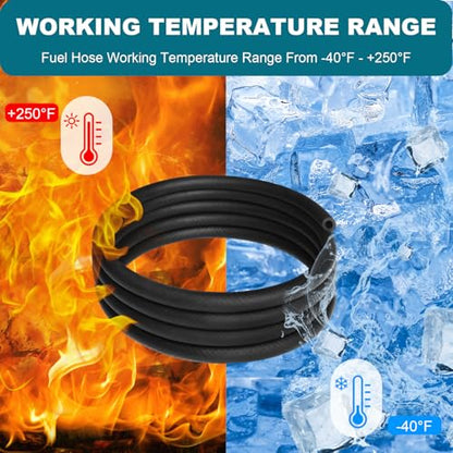 Eunice 1/2 Inch（13mm) ID Fuel Line Hose, 25 FT NBR Rubber Hose - size: 1/2" ID 25FT