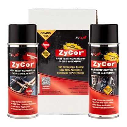 ZyCoat ZyCor 38012 DIY High Temperature Aerosol Coating - Gasser White/Primer Combo, 13 Ounce - 2 Pack - color: Gasser White/Primer