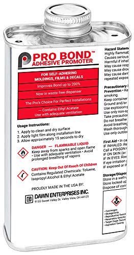 Pro Bond Adhesive Promoter for Vinyl, Wraps, Window Tint, Automotive Molding - 8 oz Can (12 Pack) - size: 8 oz - Pack of 12