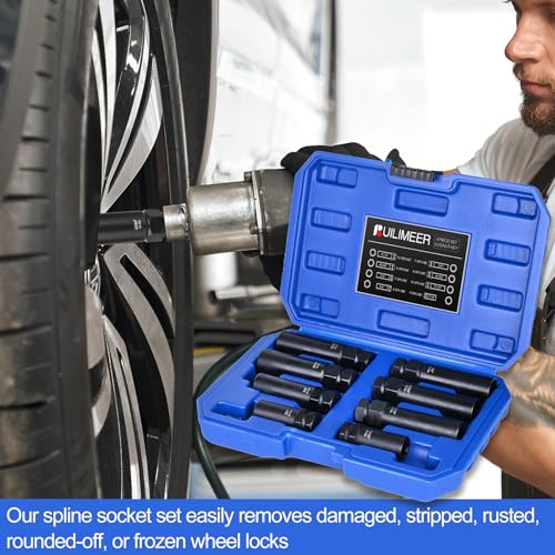 Spline Lug Nut Socket Set - 8 Pieces - size: 8 Pieces
