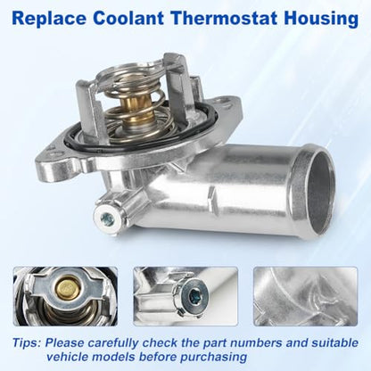 WMPHE Aluminium Engine Coolant Thermostat Housing Compatible with 2011-2019 Dodge Journey/Grand Caravan, 2011-2016 Chrysler Town & Country, 2011-2014 Dodge Avenger/VW Routan Replacement for 5184570AH - size: 902-3036
