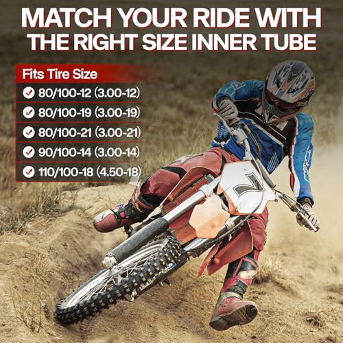 3.00-21 Dirt Bike Replacement Inner Tube with TR4 Valve Stem, 80/100-21 Heavy Duty Motorcycle Butyl Rubber Inner Tubes, 3 mm Thickness, Compatible with Motorcycle, Pit Bike and More - size: 3.00-21 (80/100-21)