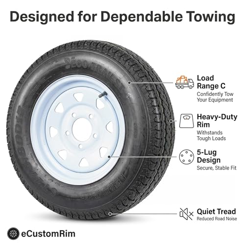 eCustomrim 2-Pack Trailer Tire Rim Assembly ST175/80D13 B78-13 5 Lug LRC