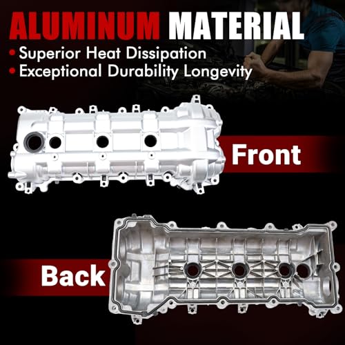 MITZONE 264-938 Valve Cover Compatible with 2011-2024 Ram 1500 Dodge Cherokee Chrysler Jeep 3.6L Right Side with Gasket & Bolts Aluminum - size: Right side