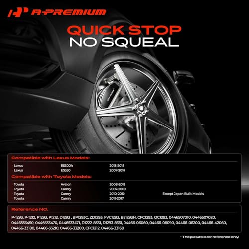 A-Premium Front and Rear Ceramic Brake Pads Compatible with Lexus & Toyota