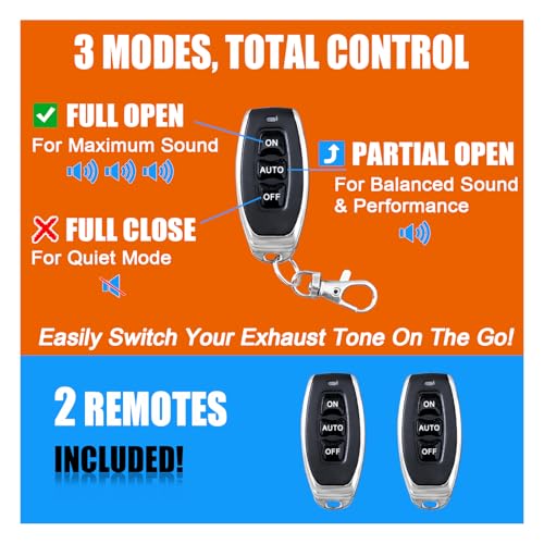 2 Inch Valved Muffler Electric Exhaust Cutout with Muffler Cat Back Exhaust System Kit - color: Single Pack, size: 2" (1pc, Single Valve)
