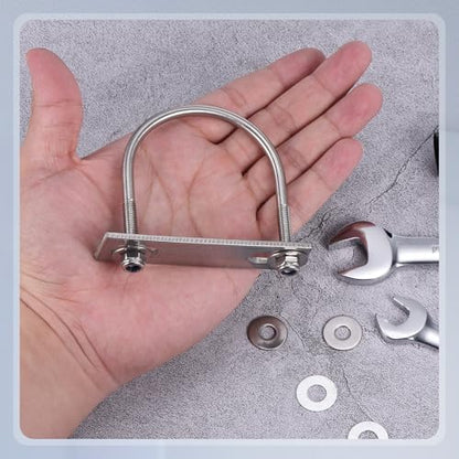 METALLIXITY U Bolts 4Set M6x60x80,Round U Bolt Kits 304 SS U Clamp - color: Silver, size: M6x60x80mm
