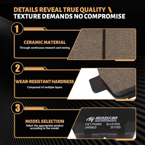 D1103 Rear Ceramic Brake Pads Kit Fit For Honda Ridgeline 2006-2014, For Acura TL 2009-2014 - size: HZ1103