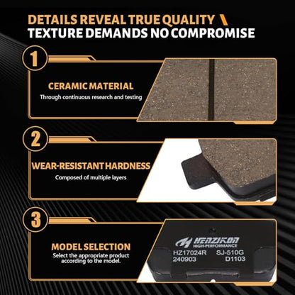 D1103 Rear Ceramic Brake Pads Kit Fit For Honda Ridgeline 2006-2014, For Acura TL 2009-2014 - size: HZ1103