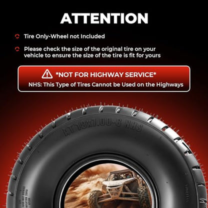 19x7-8 ATV UTV Tires, 6PR All-Terrain, Tubeless, Set of 2