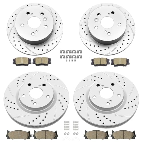 Acinoparts Front and Rear Brake Kit for 2013–2018 Lexus ES300h ES350 - size: ABK00302