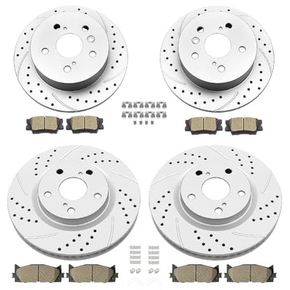 Acinoparts Front and Rear Brake Kit for 2013–2018 Lexus ES300h ES350 - size: ABK00302