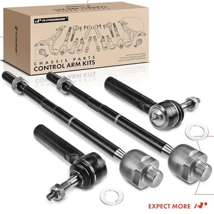 A-Premium Front Inner & Outer Tie Rod End Kit Fix Uneven Tire Wear