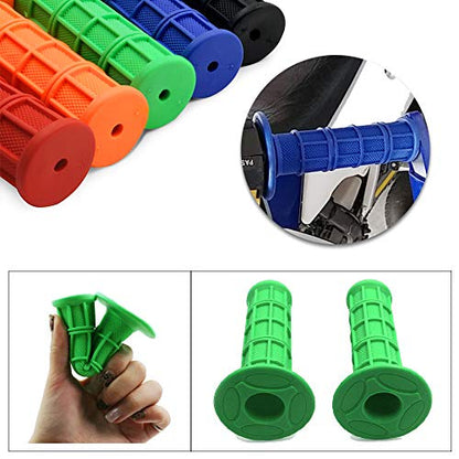 Worldmotop Motorcycle Handlebar Grips Non-Slip Soft Rubber Grips Handlebar with 7/8" 22mm 24mm Replacement for All Off Road ATV Dirt Bike, Bike Handle Grips(Black)