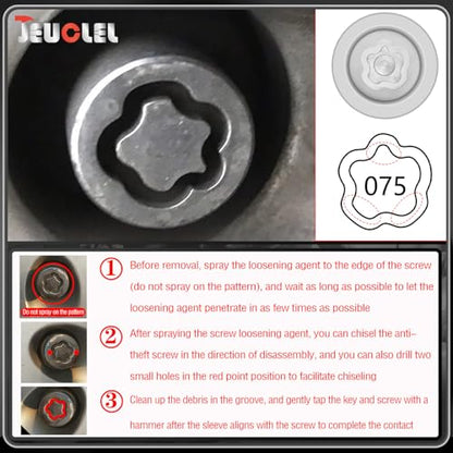 075 Wheel Locking Nut Key for Nissan Infiniti, ID 21mm Lug Socket - size: socket 075