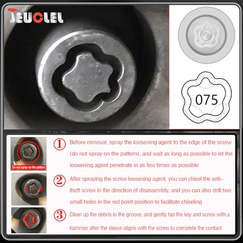 075 Wheel Locking Nut Key for Nissan Infiniti, ID 21mm Lug Socket - size: socket 075