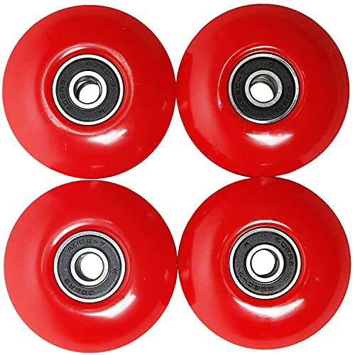 FREEDARE Skateboard Wheels 52mm and Bearings, Spacers Installed 92A for Street Tricks(Pack of 4) - color: 52-red