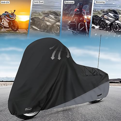 XYZCTEM Motorcycle Cover for Touring Models Outdoor All Weather Protection - size: Side Box