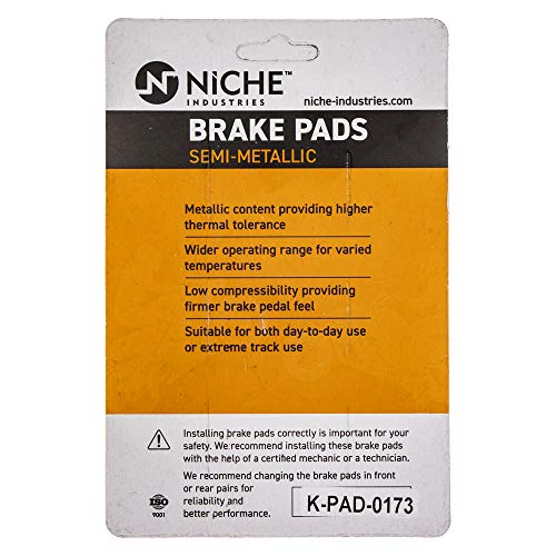 NICHE Brake Pad Set for Victory Cross Country Hammer Roads Kingpin 2204196 2203679 Front Rear Semi-Metallic - size: Semi-Metallic