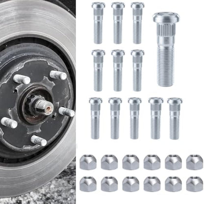 12Sets 1/2-20 Trailer Studs with Nuts Fit Lippert Dexter 2000-7000LB Axles - color: 1/2''-20 Wheel Stud with Lug Nuts, size: 12pack