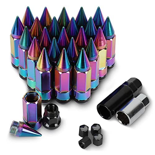 M14X1.5 Spikes Lug Nuts 24PCS - color: Neo Chrome