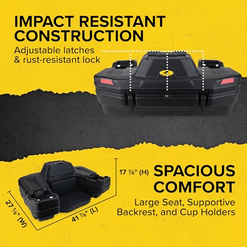 Black Boar ATV Rear Storage Box & Lounger Seat, 66014 - style: Deluxe Lounger W/ Rear Storage