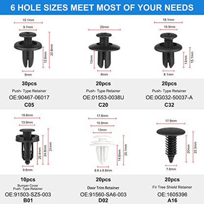 QIIYCCE 120PCS Car Clips & Plastic Rivets - 6 Popular Sizes, Fits Bumpers, Fenders & Most Car Models, Ideal for Body Fixing & Replacement (Pack of 2) - size: One Size (Pack of 2)