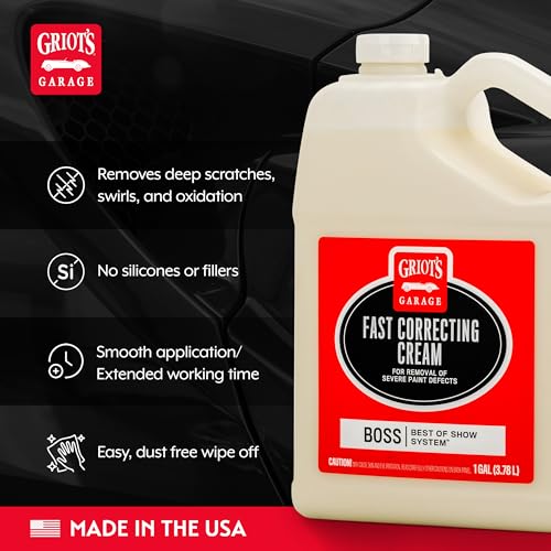 Griot's Garage BOSS Fast Correcting Cream for Car Polishing and Detailing, Swirl, Scratch Remover for Vehicles, One Gallon - size: Gallon
