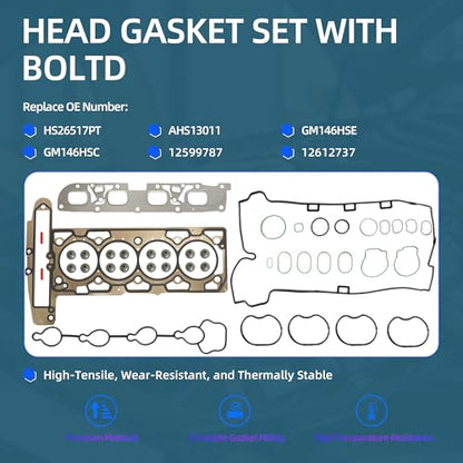 2.4 Ecotec Head Gasket Set Timing Chain Kit Water Pump For Chevy Buick GMC