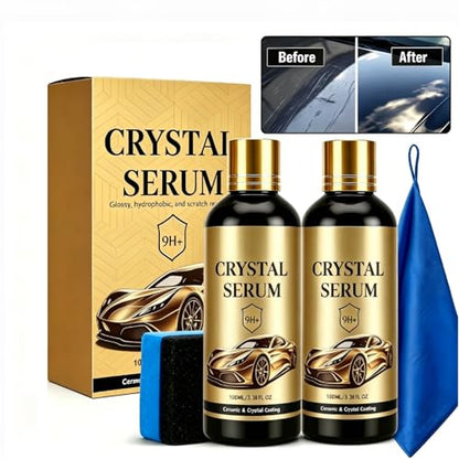 2PC PTZ Crystal Serum,2026 Upgrade Graphene Ceramic Coating for Cars,Car Coating Spray,9H Hardness, Long-Lasting Shine & Protection, Restores Paint, Glass & Wheel