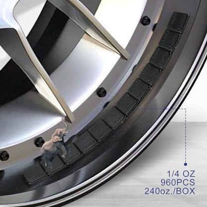 1/4oz Adhesive Stick on Wheel Weights 960 pcs 240oz. Black - color: Black