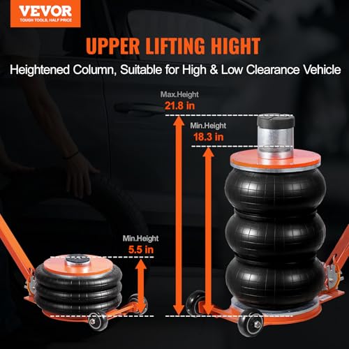 VEVOR Air Jack 5 Ton/11000 lbs Pneumatic Lifting Jack 4-10s Fast Lift
