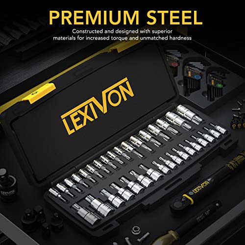 LEXIVON Master TORX Bit Socket Set, Premium S2 Alloy Steel | Complete 34-Piece, Solid Star & Tamper Proof T6 ~ T70 | Enhanced Storage Case (LX-149) - style: Master Torx Set