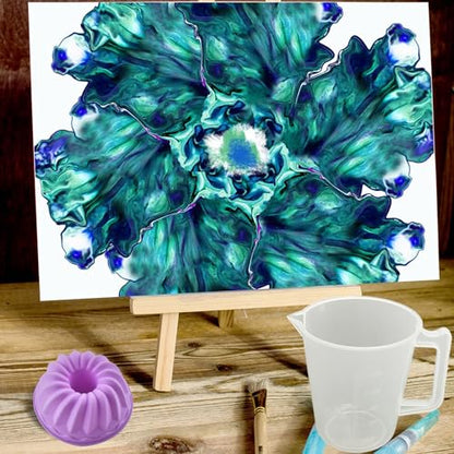 Paint Cup With Handle, Silicone Split Cup, Acrylic Pouring Strainers, Scrapers Kit for DIY Paint, Resin Molds, Epoxy Resin Art and Creating Unique Patterns Art Supplies