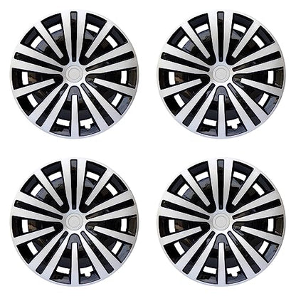 14 inch Hubcaps ABS Replacement for Steel Wheel（Non-Alloy） Snap-on Set of 4 - color: BG-Silver-Black, size: 14-inch