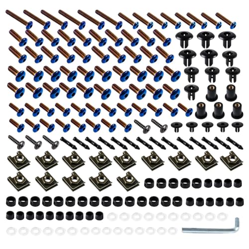 Fairing Bolt Kit for Honda CBR1000RR 2004 05-2011 Bodywork Screws Nuts-Blue - color: Blue